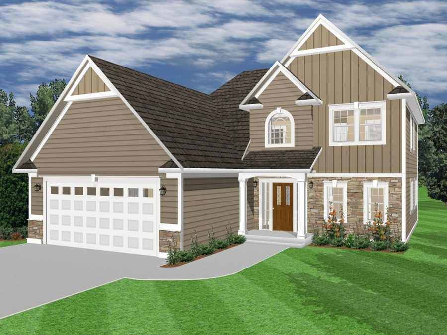 Дом из бруса с гаражом G-080